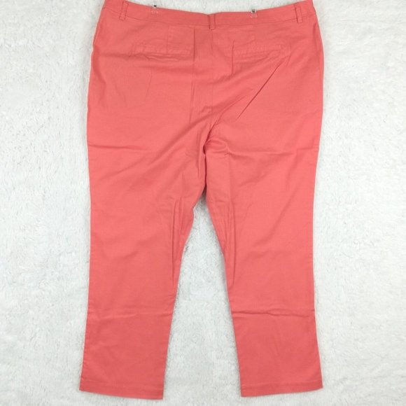 Jessica London Womens Pants Tapered Stretch Orange Pockets Plus 24 New - Picture 2 of 13